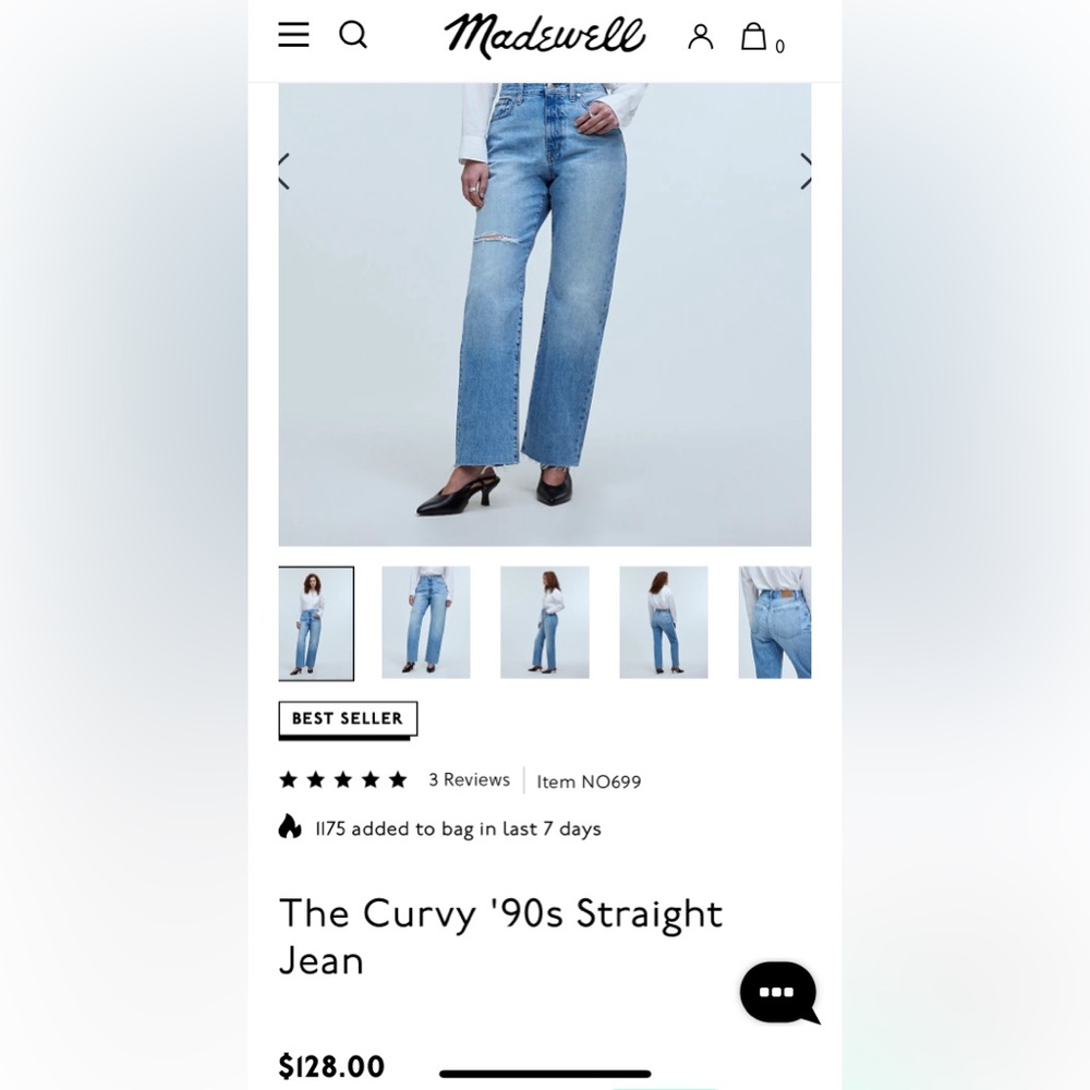 Madewell curvy 90s straight size 28 Revoir Wash